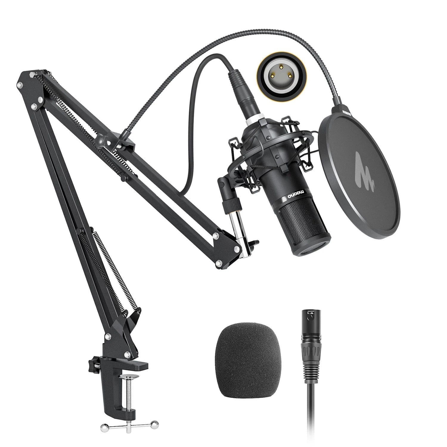 XLR Condenser Microphone Kit Professional Cardioid Vocal Studio Recording Mic for Streaming Voice Over Home-Studio.PM320S