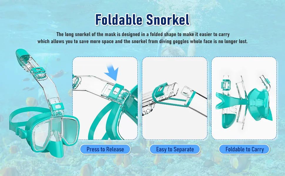Underwater Snorkeling Half face Face  Swimming Mask Set Scuba Diving Respirator Masks Anti Fog Safe Breathing for Adult