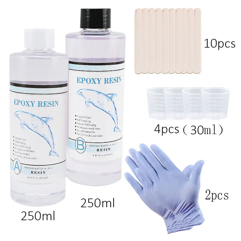 1:1 Clear Epoxy Resin Casting Kit – Crystal Clear Art Resin with Measuring Cups & Accessories
