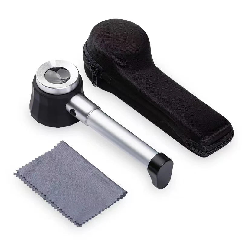 45X LED UV Magnifier Loupe with Scale Metal Handheld