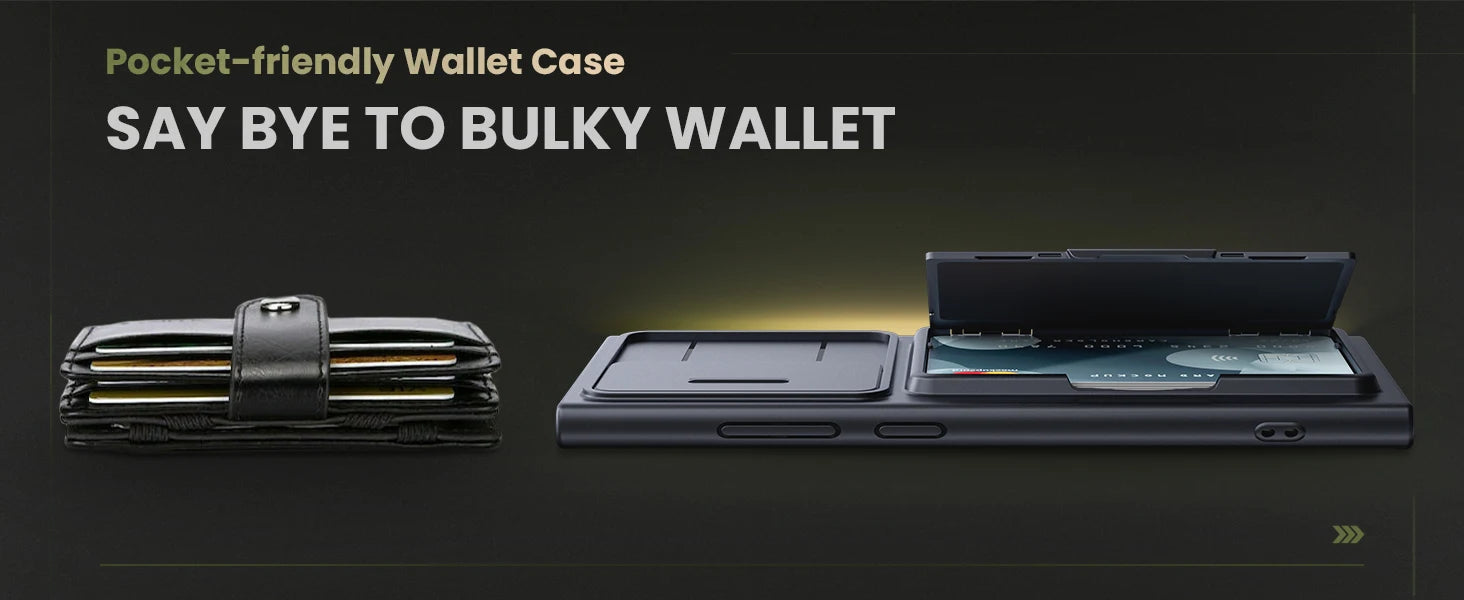 For Samsung Galaxy S24 Ultra Wallet Case With Card Holder Stand Sliding Camera Cover RFID Blocking Rugged Shockproof Protection