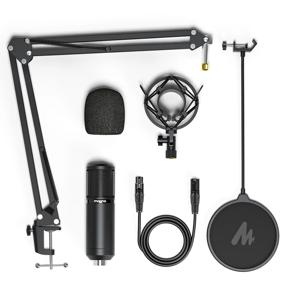 XLR Condenser Microphone Kit Professional Cardioid Vocal Studio Recording Mic for Streaming Voice Over Home-Studio.PM320S