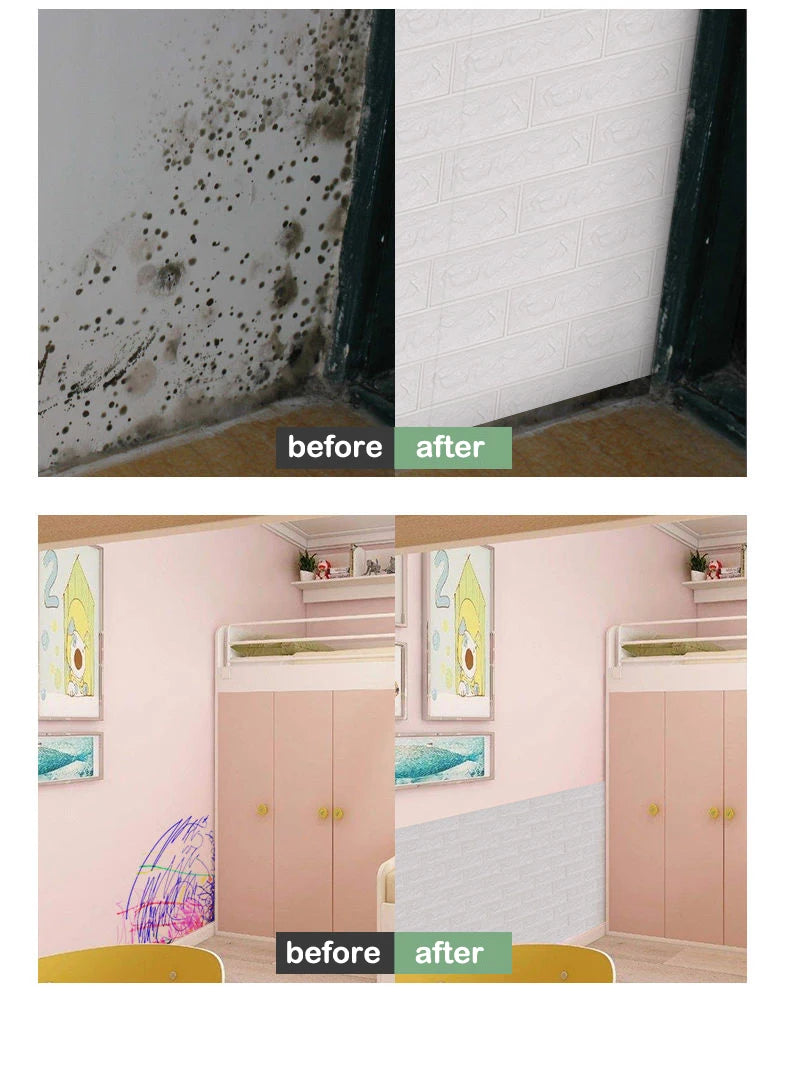 3D Wallpaper Decoration Self-adhesive Antique Foam Brick Wallpaper