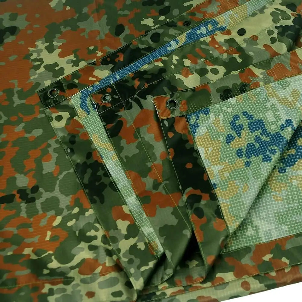 Waterproof Camouflage Rain Poncho for Hiking Camping and Motorcycle Riding