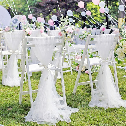 5/10m Wedding Decoration Tulle Roll Crystal Organza Sheer Fabric For Wedding Birthday Party Backdrop Weeding Chair Sashes Decor