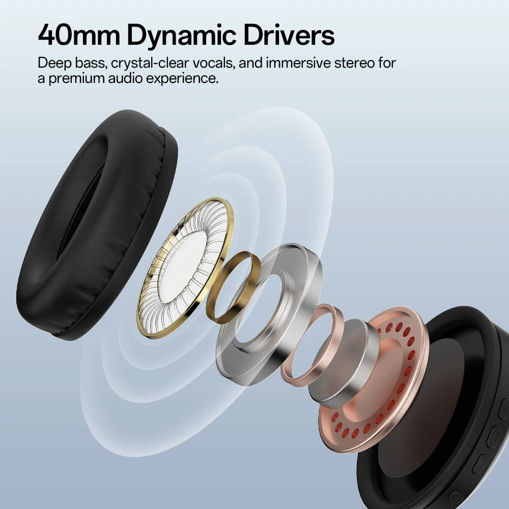 SuperEQ S6001 Bluetooth Headphones Over Ear Wireless Headset With Micro SD/TF Card/FM Radio Modes Stereo HiFi Headphones