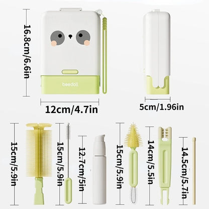 Silicone bottle brush children's portable water cup cleaning brush set cup mouth cleaning cup cover cleaning bottle bottom