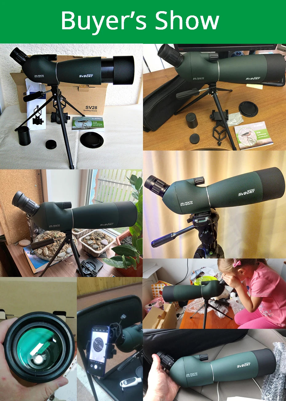 25-75x70 Telescope Spotting Scope Powerful Zoom Monocular FMC BAK4 Waterproof For Bird Watching Target Shotting