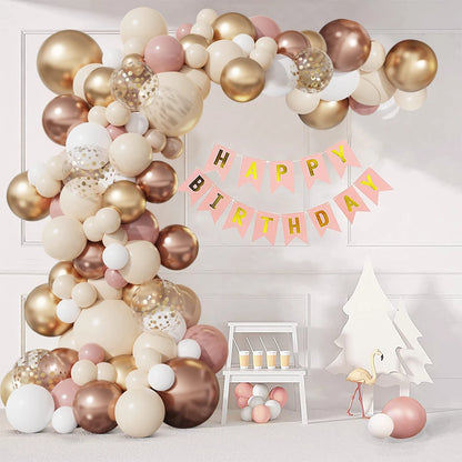 Rose Pink Gold Balloon Garland Arch Kit Confetti Latex Ballons Wedding Birthday Party Decoration Kids Baby Shower Party Supplies