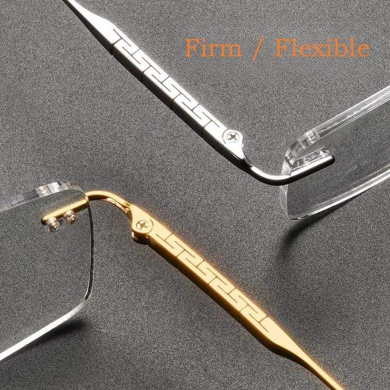 Ultra-light Luxury Pure Titanium Eyewear Retro Fashion Optical Prescription Men's Rimless Glasses Frame