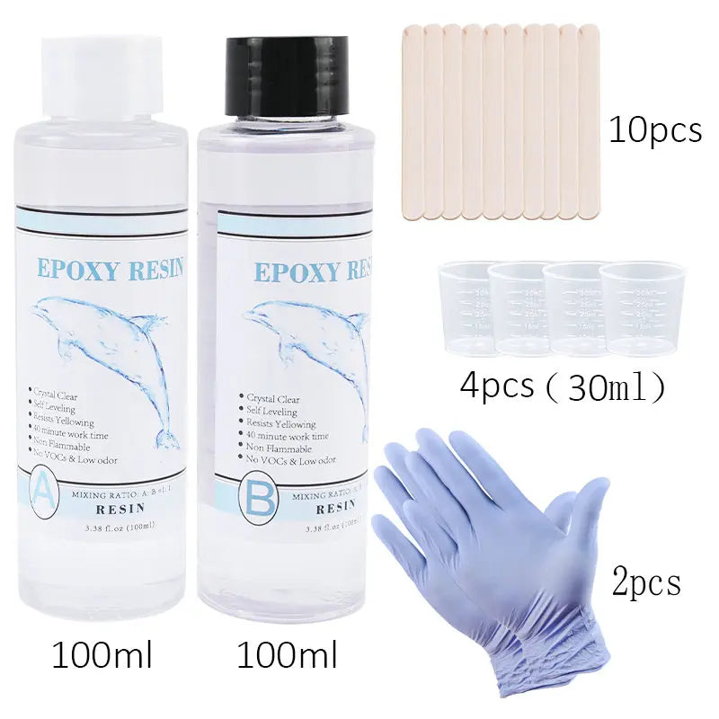 1:1 Clear Epoxy Resin Casting Kit – Crystal Clear Art Resin with Measuring Cups & Accessories