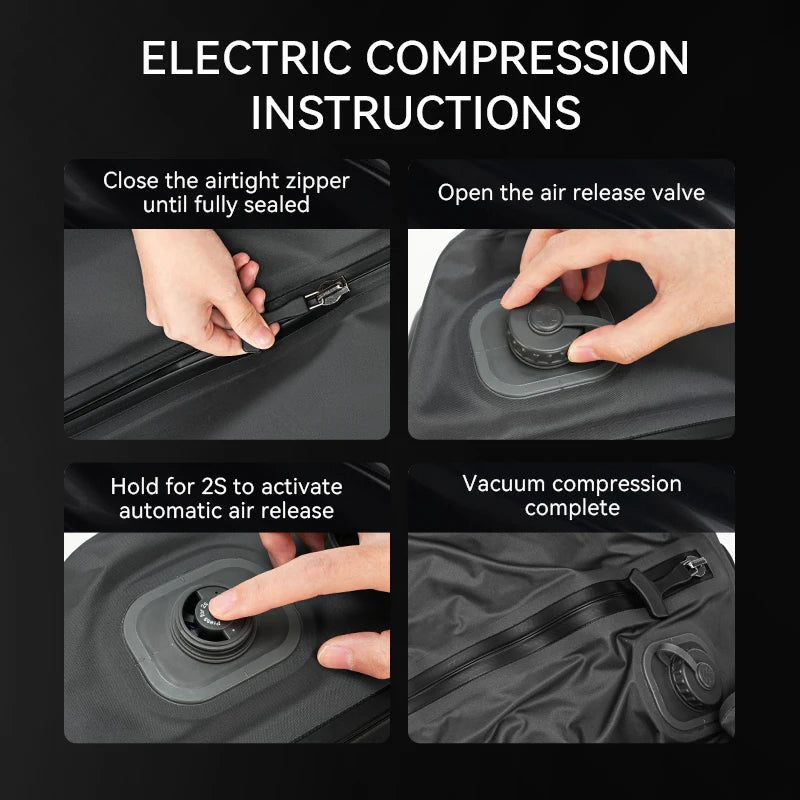 Automatic Vacuum Storage Bag for Clothes Travel Space Saver Compression Bag for Jackets Waterproof Clothing Organizer
