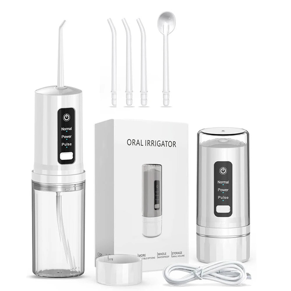 Oral Irrigator +4 Jets 3 Mode USB Rechargeable Water Flosser Portable Dental Water Jet Waterproof Irrigator Dental Teeth Cleaner