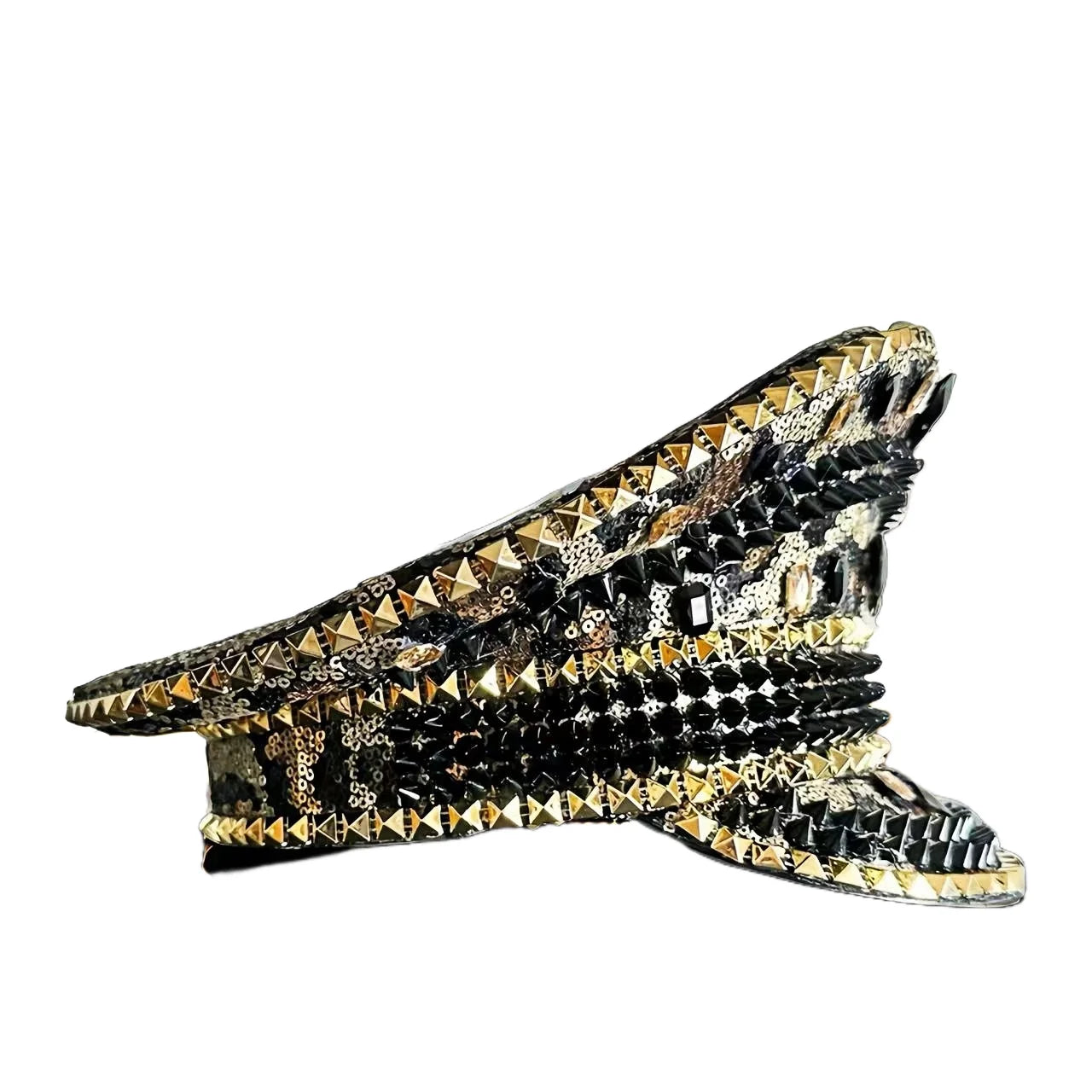 Steampunk Dark Gold Punk Captain Hat Masquerade Halloween Military Cap Halloween Party Adult Party Cruise party Music Festival