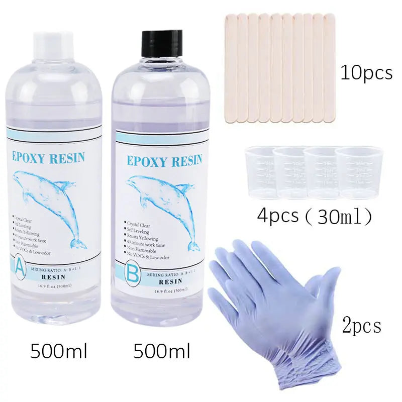 1:1 Clear Epoxy Resin Casting Kit – Crystal Clear Art Resin with Measuring Cups & Accessories