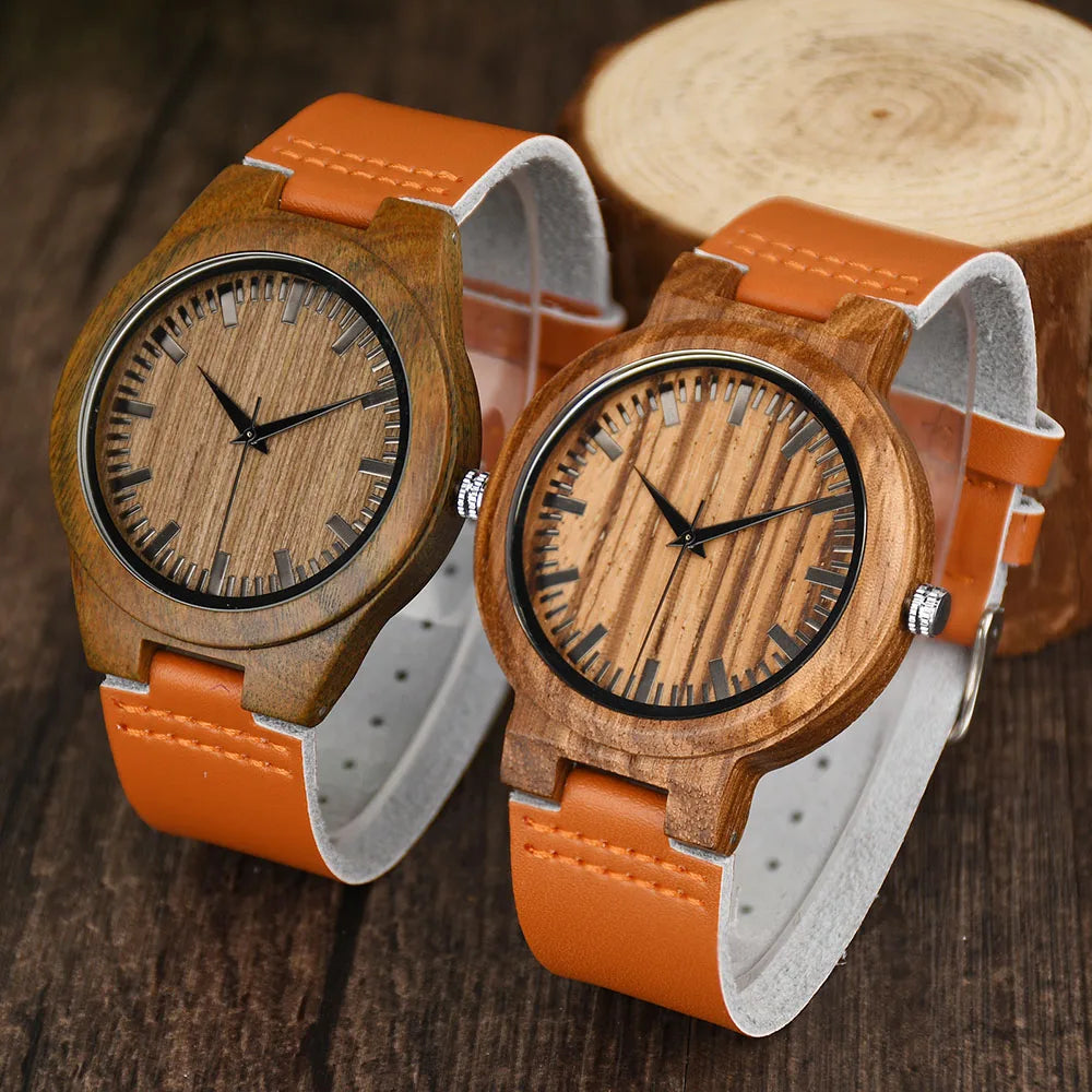 Belt Wood Watch Simple Fashion Lettering Custom Logo