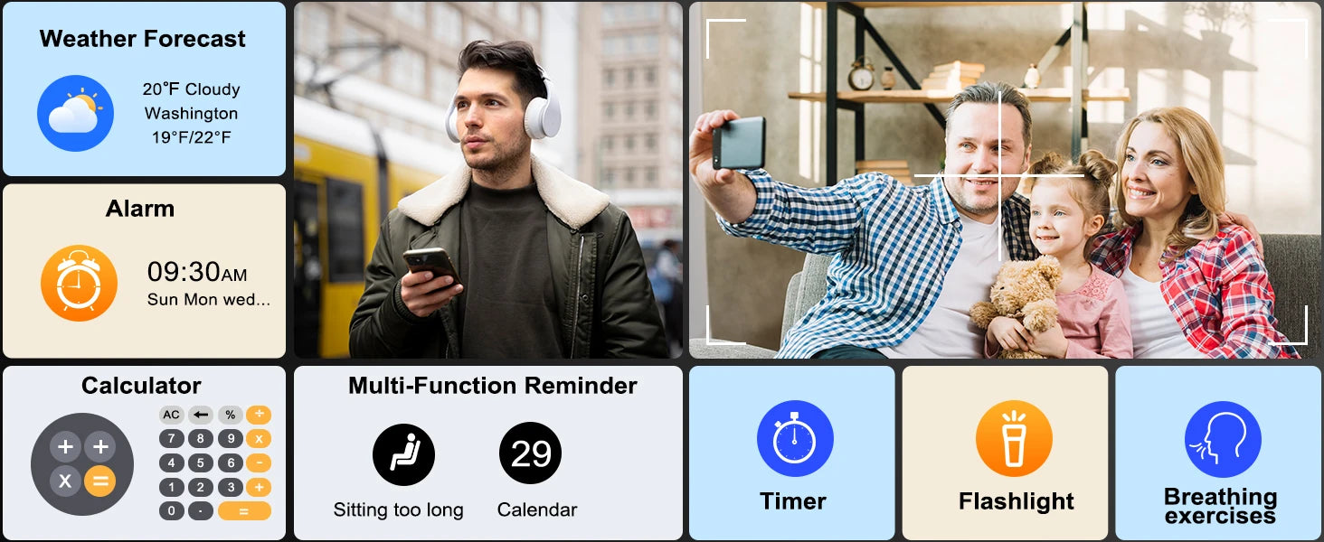 1.95'' Multifunctional Smart Watch Fitness Sports Bracelet Sleep Monitor IP68 Waterproof T80 Smartwatch