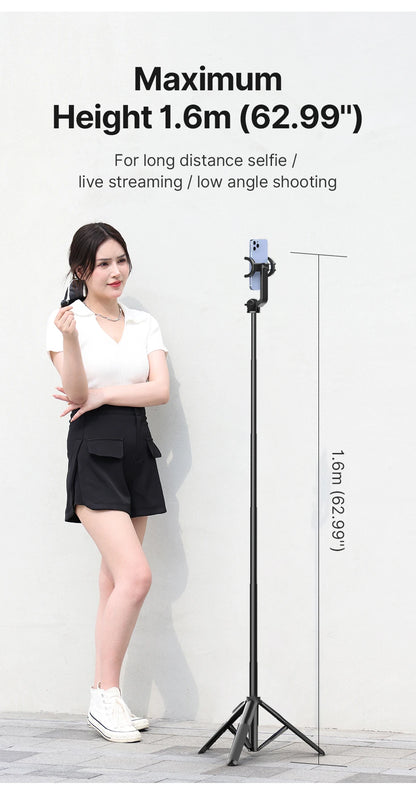 1.5m Bluetooth Wireless Selfie Stick Tripod Monopod for Smartphone GoPro Hero 12 11 10 9 8 insta360 X3 DSLR Camera