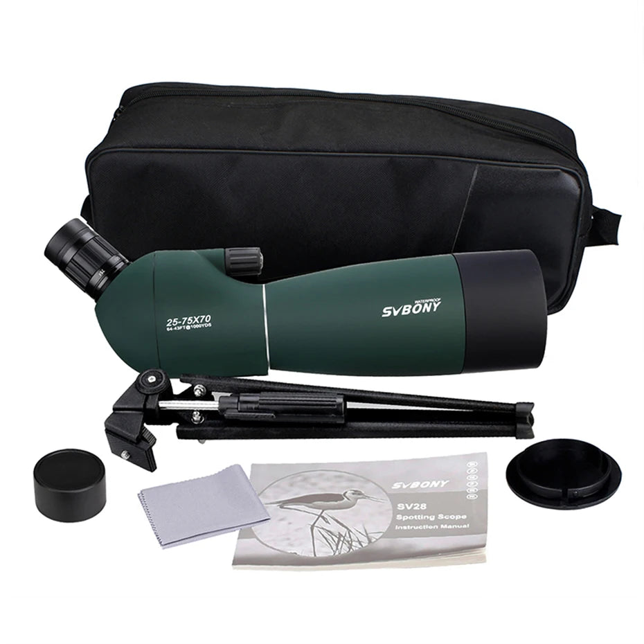 25-75x70 Telescope Spotting Scope Powerful Zoom Monocular FMC BAK4 Waterproof For Bird Watching Target Shotting