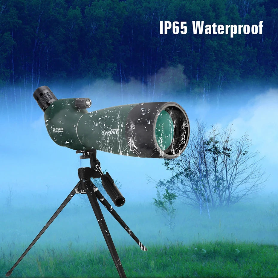 25-75x70 Telescope Spotting Scope Powerful Zoom Monocular FMC BAK4 Waterproof For Bird Watching Target Shotting