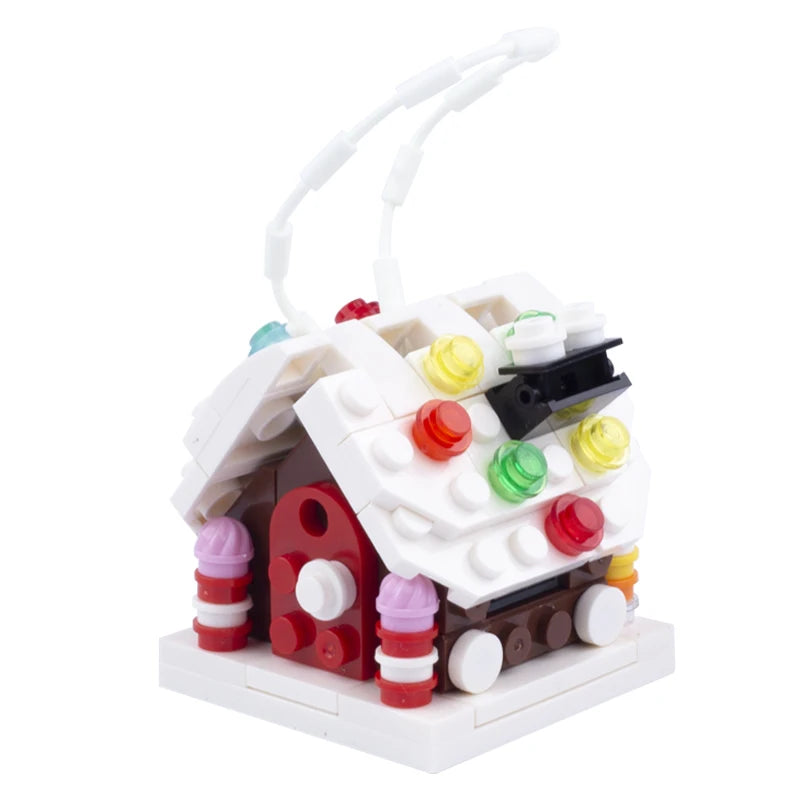 Christmas Village House Building Blocks Sleigh Reindeer Tree Present Car Wreath Fireplace Gingerbread Man Bricks Toys  Gift