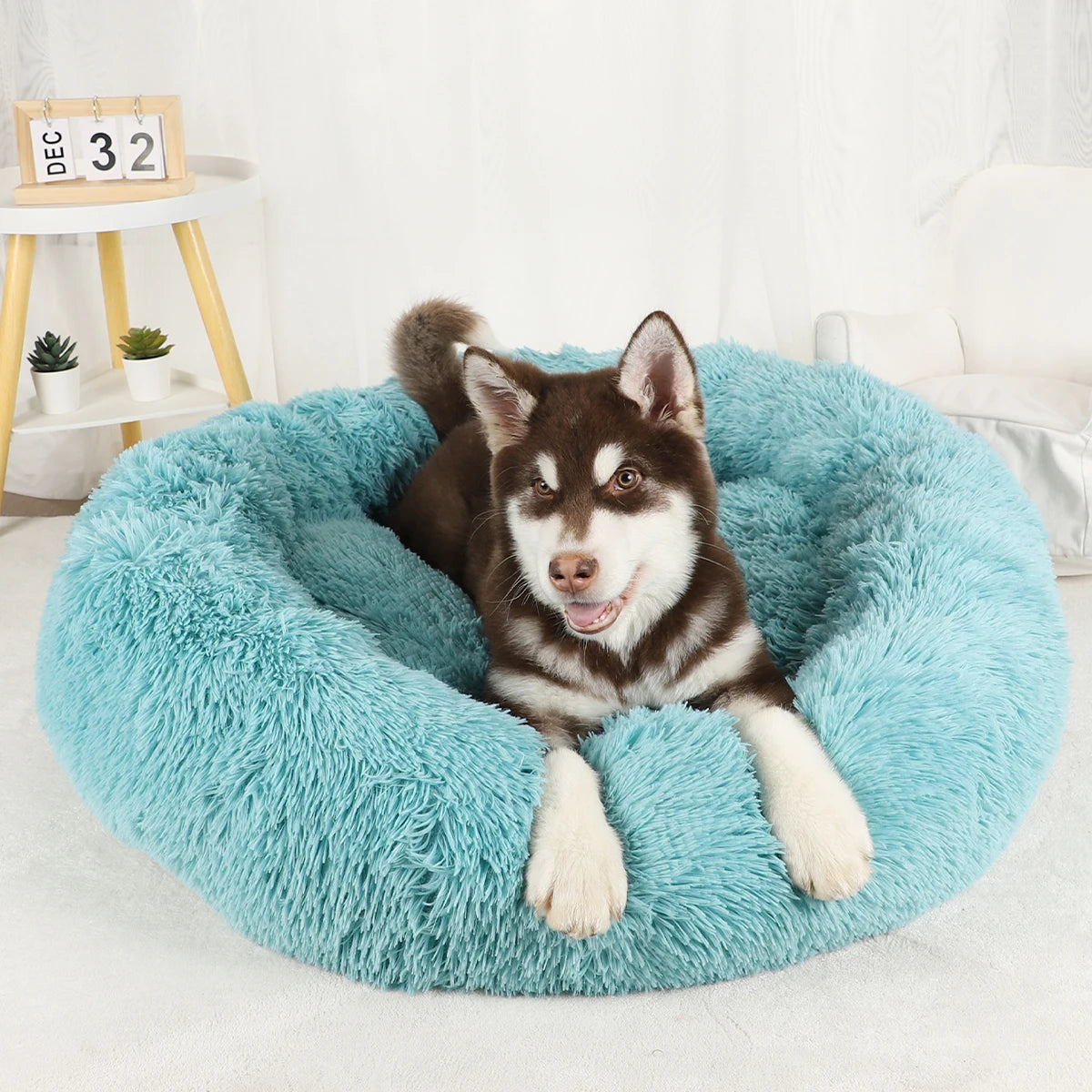 Washable Plush Dog Bed Fluffy Pet Sofa Cushion
