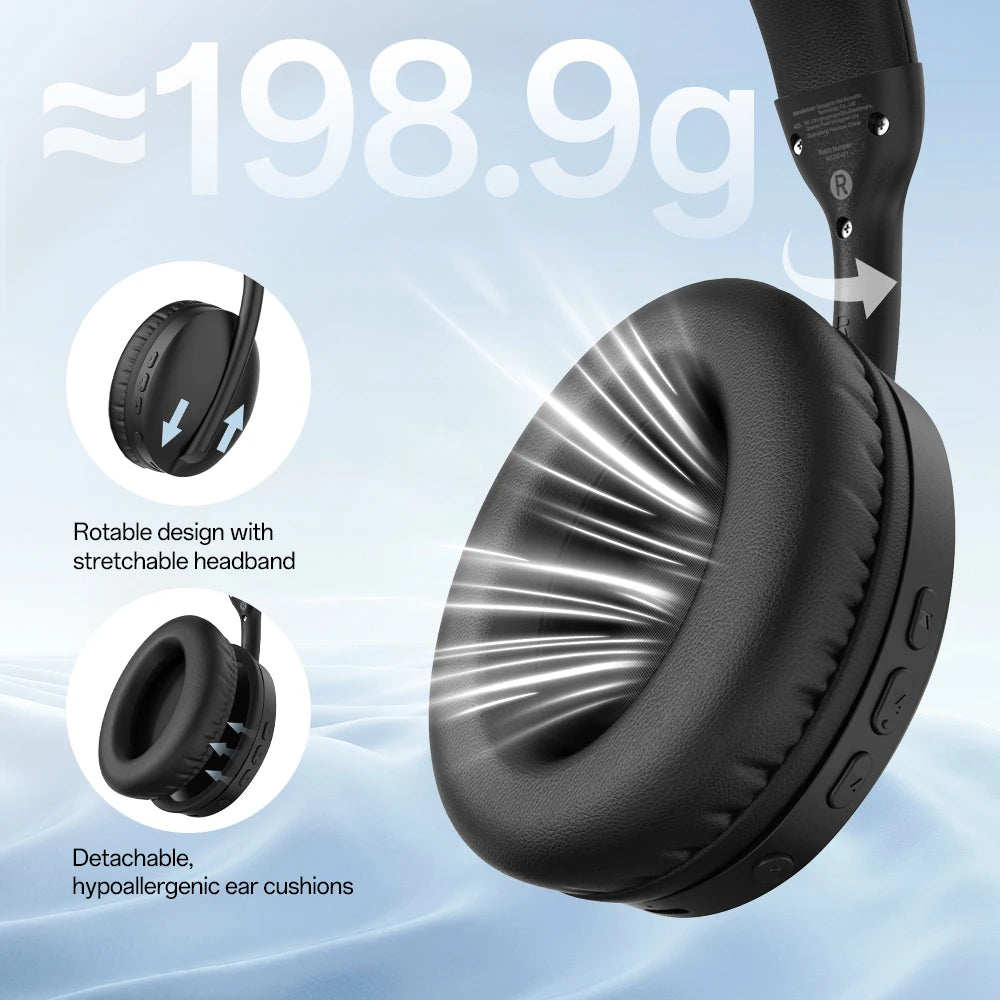 SuperEQ S6001 Bluetooth Headphones Over Ear Wireless Headset With Micro SD/TF Card/FM Radio Modes Stereo HiFi Headphones