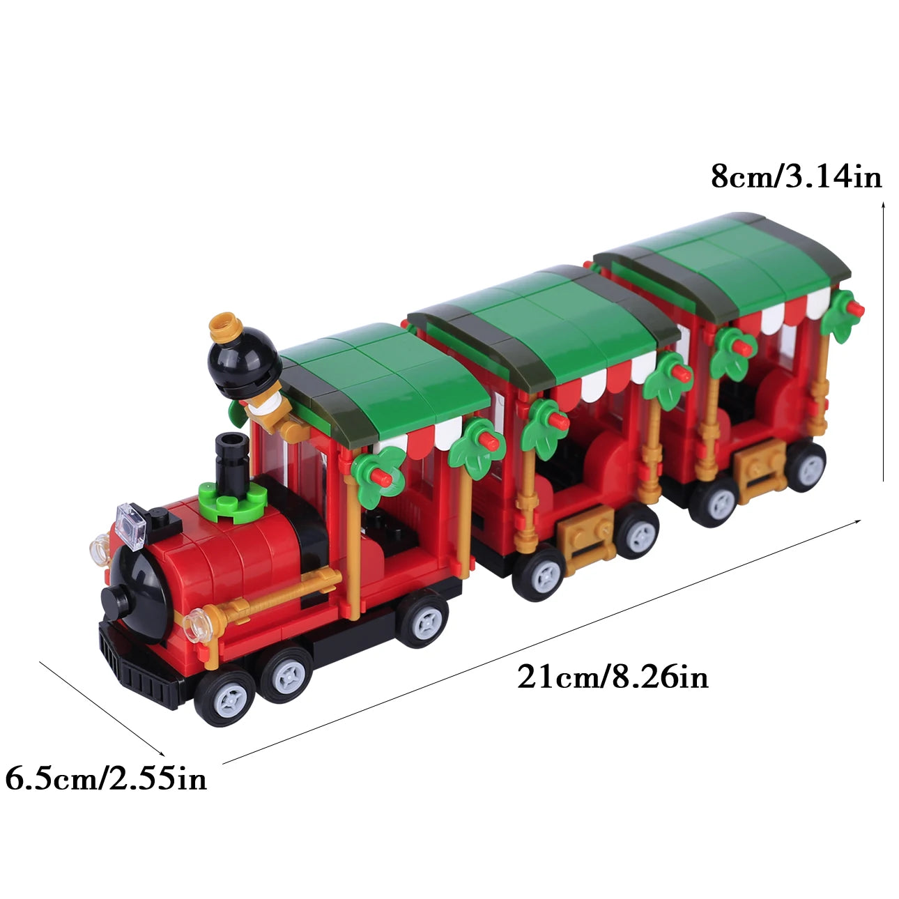 Christmas Village House Building Blocks Sleigh Reindeer Tree Present Car Wreath Fireplace Gingerbread Man Bricks Toys  Gift