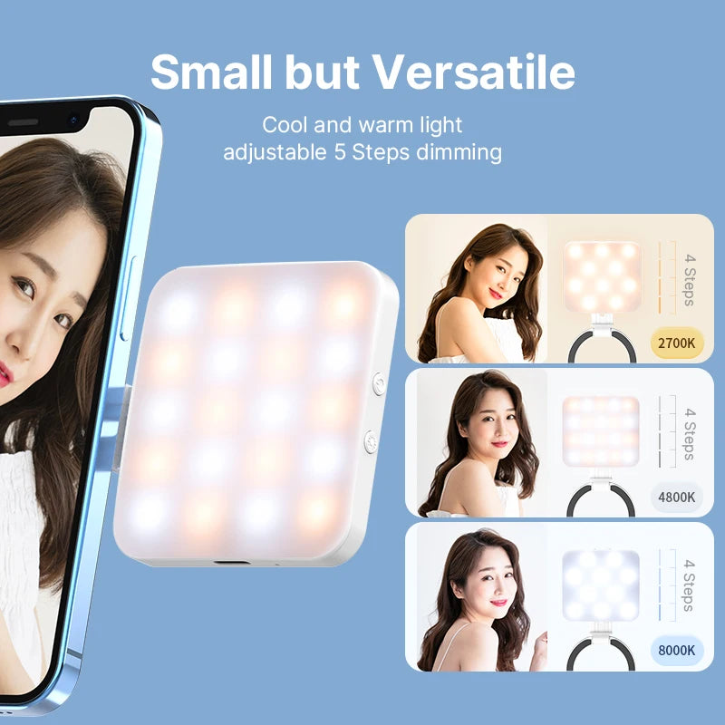 Smartphone Magsafe Selfie Flip Light for iPhone 2700-8000K Adjustable Livestream Video Light