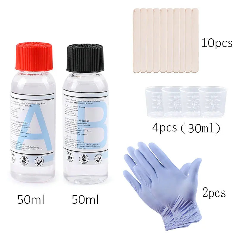 1:1 Clear Epoxy Resin Casting Kit – Crystal Clear Art Resin with Measuring Cups & Accessories