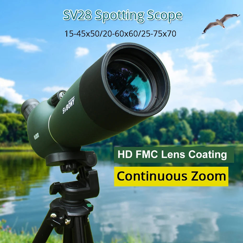 25-75x70 Telescope Spotting Scope Powerful Zoom Monocular FMC BAK4 Waterproof For Bird Watching Target Shotting