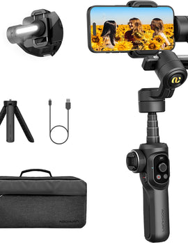 Gimbal Stabilizer for Smartphone Professional Industry-Standard 3-Axis Phone Gimbal with Extendable Rod