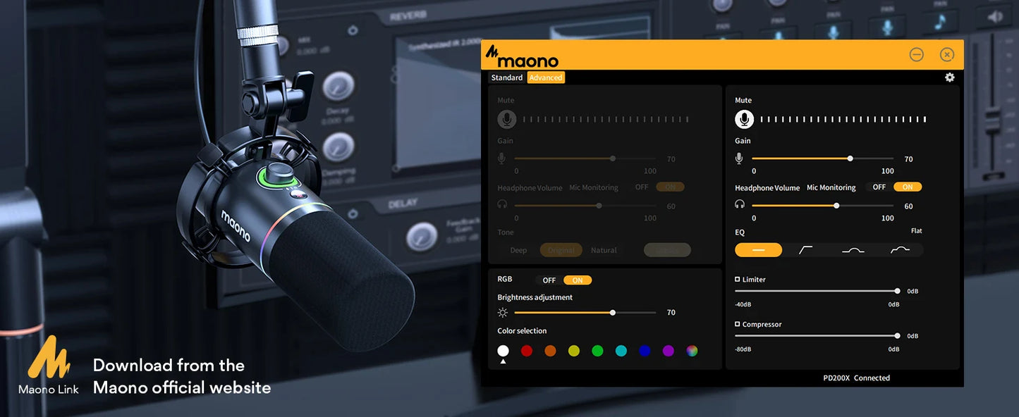 XLR USB Dynamic Microphone For Gaming Recording Streaming Youtube Metal Mic With Software Tap-to-Mute Gain Knob PD200X
