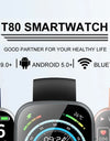 1.95'' Multifunctional Smart Watch Fitness Sports Bracelet Sleep Monitor IP68 Waterproof T80 Smartwatch