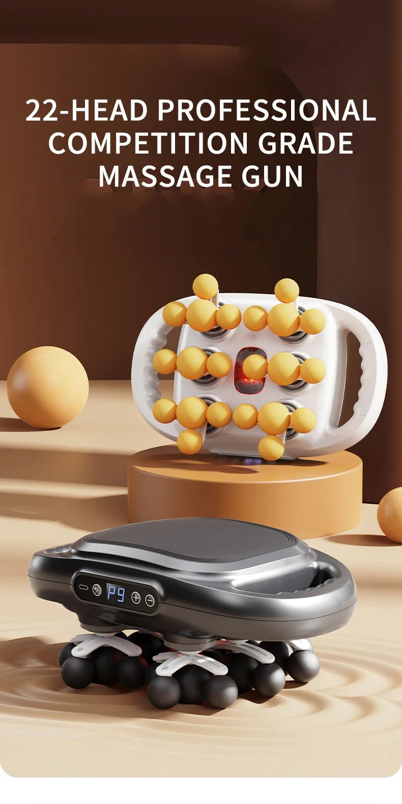 24 Massage Heads Massage  Deep Tissue Muscle Professional Grade High Quality Wireless Frequency Vibration Masajeador