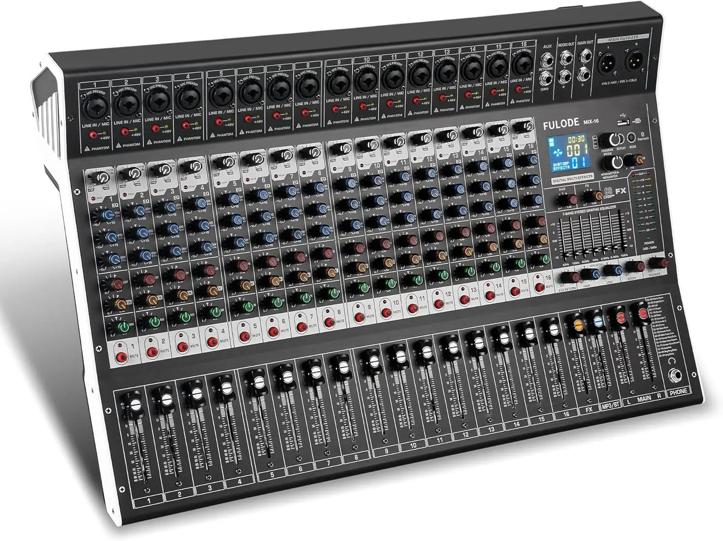 12 Channel Audio Mixer With 99 DSP Effects USB Bluetooth And 48V Phantom Power