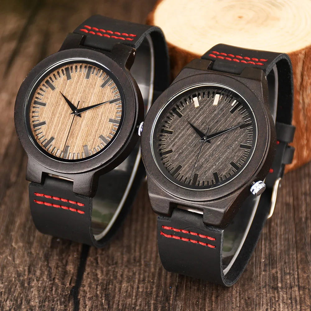 Belt Wood Watch Simple Fashion Lettering Custom Logo