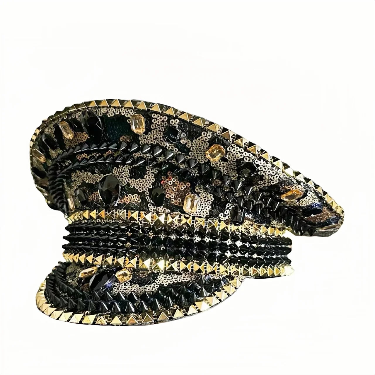 Steampunk Dark Gold Punk Captain Hat Masquerade Halloween Military Cap Halloween Party Adult Party Cruise party Music Festival