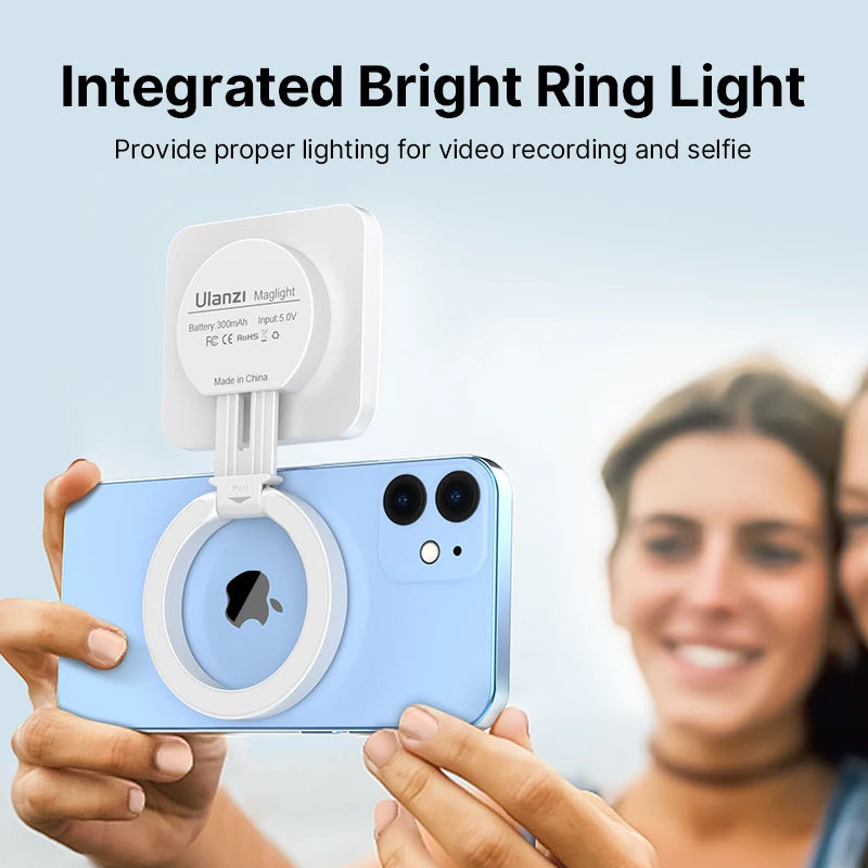 Smartphone Magsafe Selfie Flip Light for iPhone 2700-8000K Adjustable Livestream Video Light