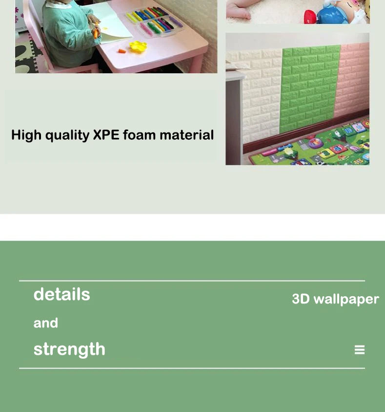 3D Wallpaper Decoration Self-adhesive Antique Foam Brick Wallpaper