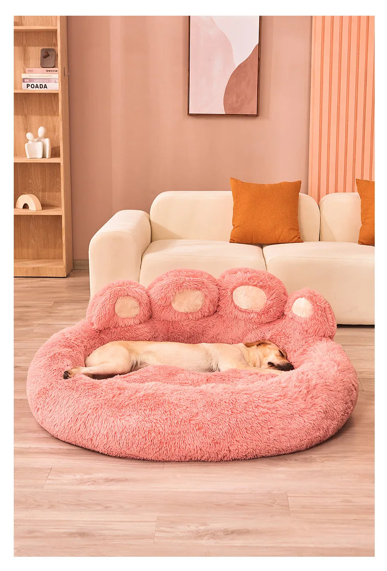 Winter Plush Pet Sofa Bed for Dogs and Cats
