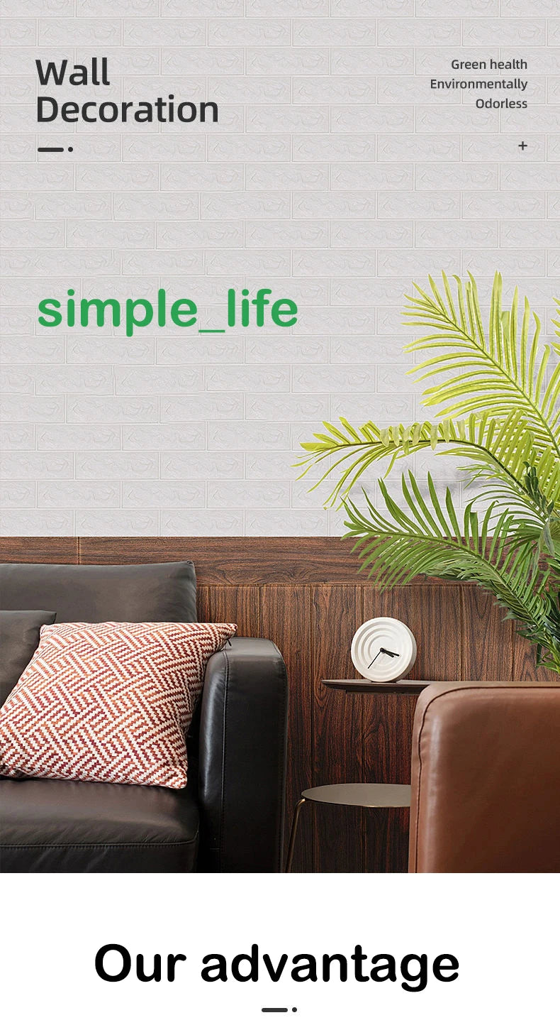 3D Wallpaper Decoration Self-adhesive Antique Foam Brick Wallpaper