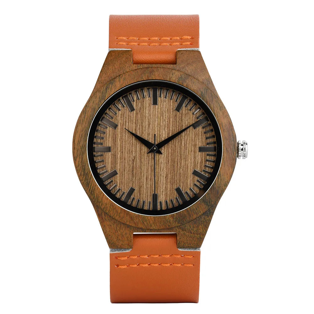 Belt Wood Watch Simple Fashion Lettering Custom Logo