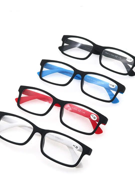 Reading Glasses Rectangle Classic Frame Readers Eyeglasses Flexible Spring Hinge with Diopter +1.0 to +4.0