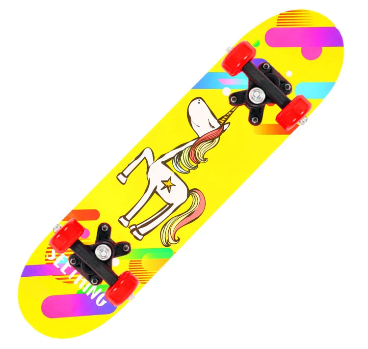 60CM Skateboard Beginner Cartoon Skateboard Maple Wood Deck Skate Board Outdoor Long Board Double Rocker Skateboard