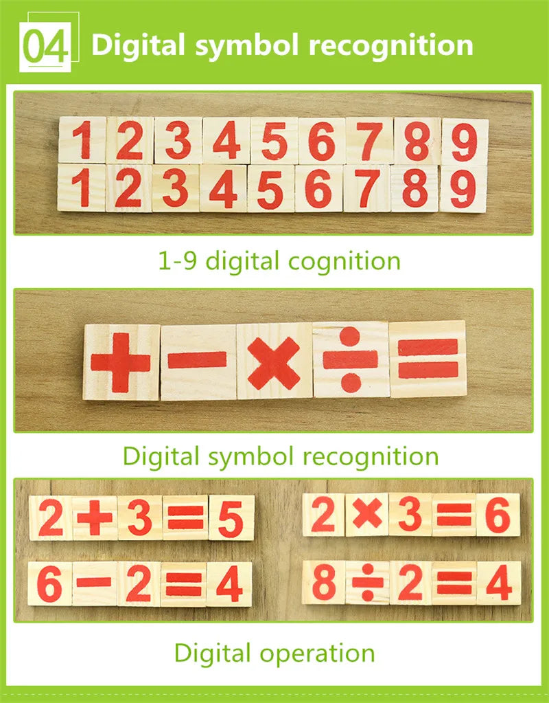 Learning math Wooden Educational Toys Digital Stick Montessori Teaching Aid Mathematics Enlightenment Knowledge