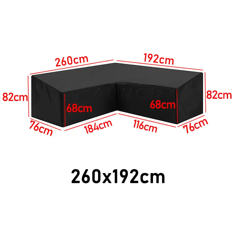 15 sizes Corner Outdoor Sofa Cover Garden Rattan Corner Furniture Cover V Shape L ShapeWaterproof Sofa Protect Set Dust Covers