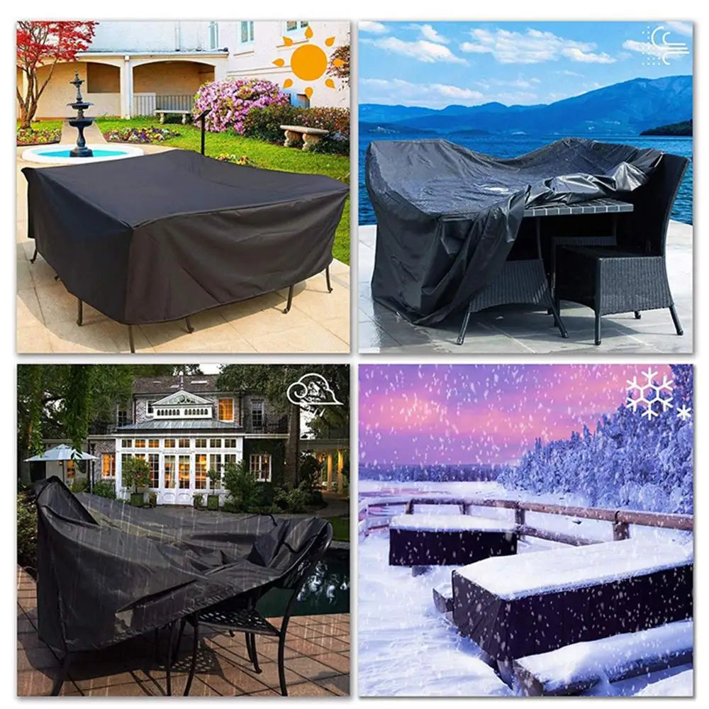 Waterproof Outdoor Patio Garden Furniture Covers Rain Snow Chair Cover for Sofa Table Chair Dust Proof Gray Black