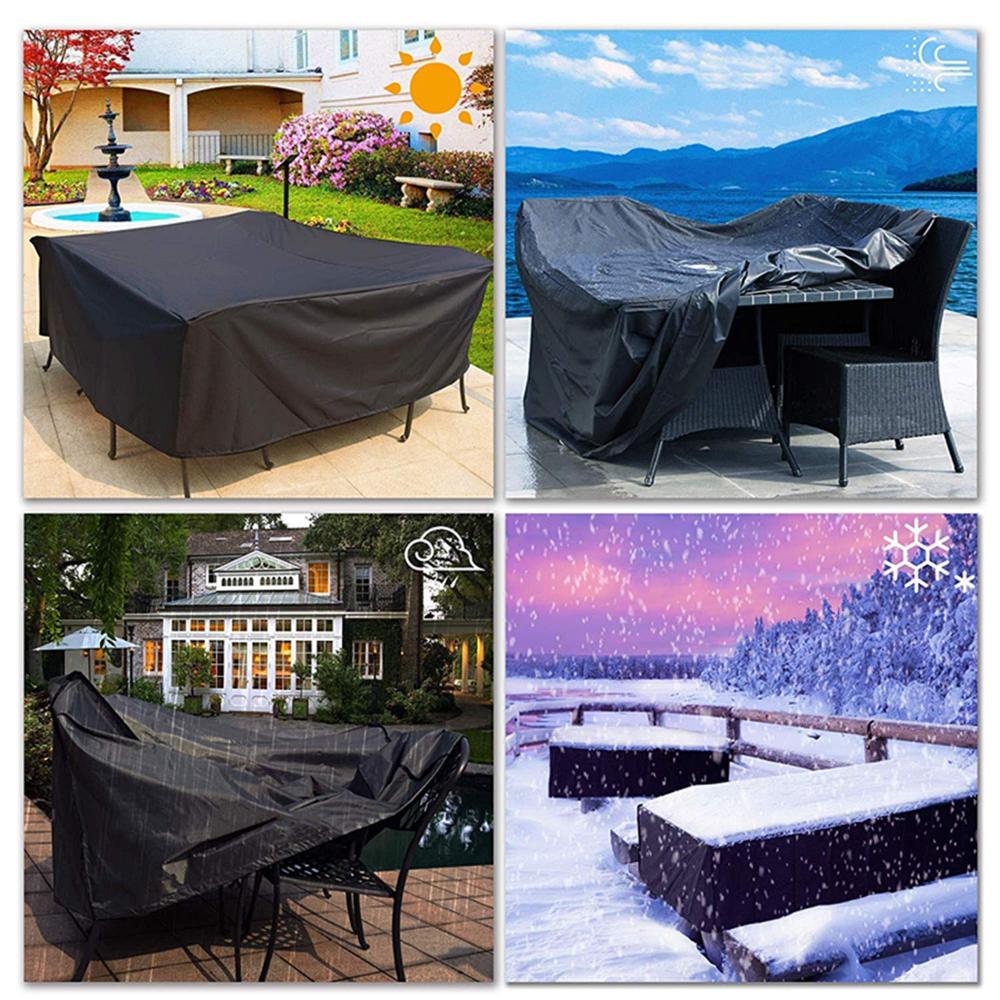 Waterproof Outdoor Patio Garden Furniture Covers Rain Snow Chair Cover for Sofa Table Chair Dust Proof Gray Black