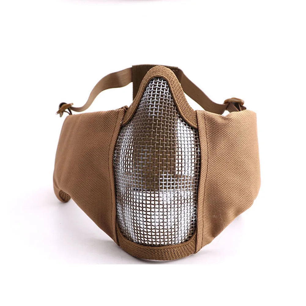 Airsoft Face Mask With Ear Mesh Face Breathable Mouth Mask Tactical Paintball Softair Protective Mask Shooting Hunting Equipment